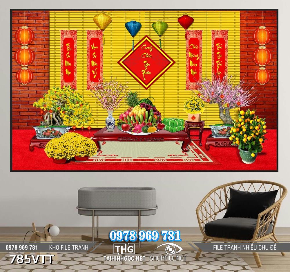 File tranh phông nền background chụp hình Tết 785VTT