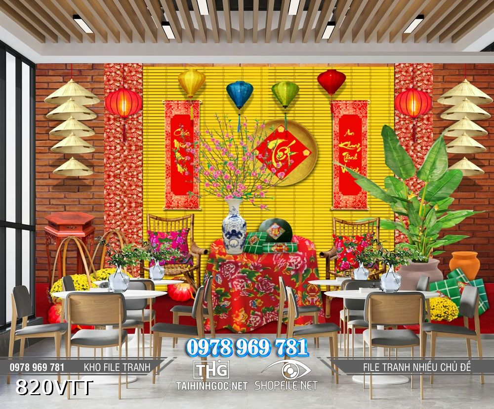 File tranh phông nền treo tường chụp hình tết hot nhất 2026 820VTT