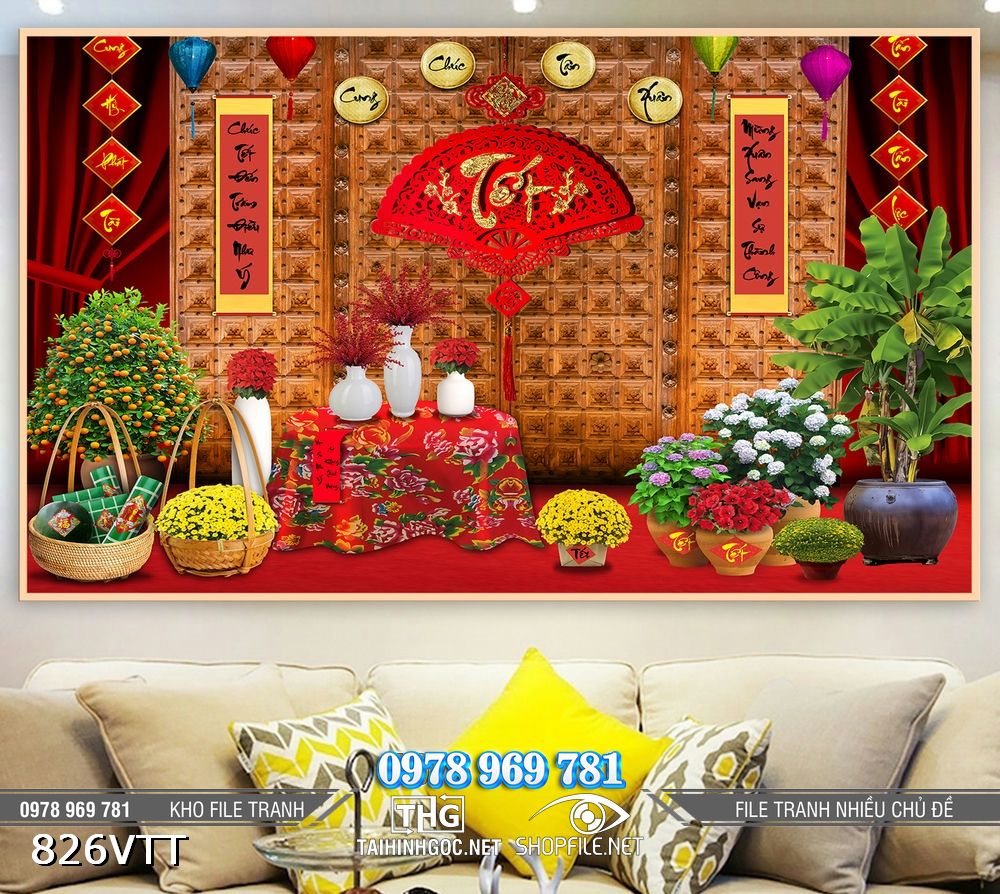 File tranh Background phông nền chụp hình Tết 2026 826VTT